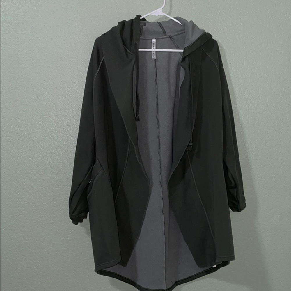 fabletics forest green jacket with pockets large